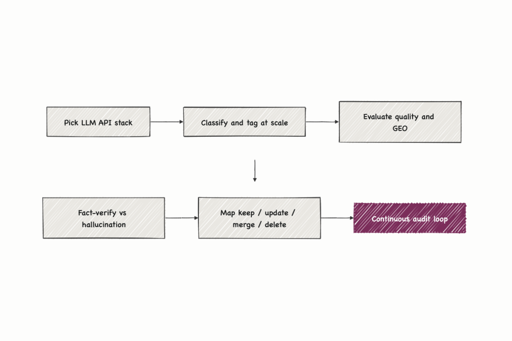 The Programmatic Content Audit for SEO: A 1,000-Page LLM Workflow