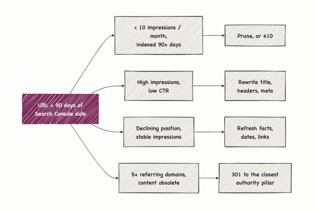 Refresh, Rewrite, or Redirect: A Content Audit Decision Matrix with Real Thresholds